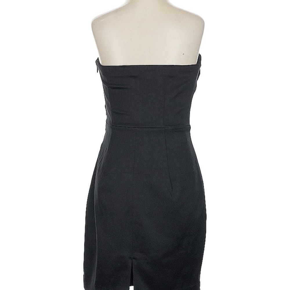 NWOT Express Little Black Dress Holiday Formal Strapless Satin Cocktail Sz 0 - Picture 2 of 12